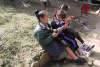 Hmong Girls Doing Embroidery